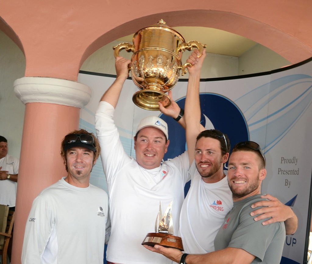 Canfield and his crew with the King Edward VII Gold Cup - 2012 Argo Group Gold Cup ©  Talbot Wilson / Argo Group Gold Cup http://www.argogroupgoldcup.com/